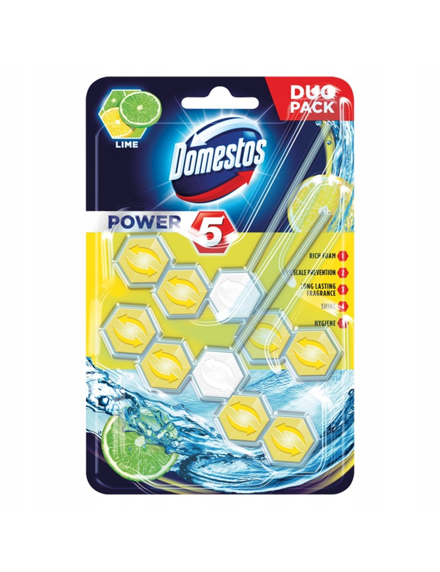 Domestos Power 5 Lime Kostka toaletowa 2 x 55 g