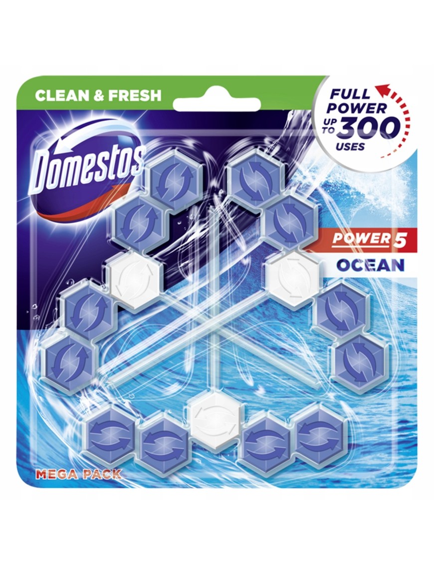 Domestos Power 5 Ocean Kostka toaletowa 3 x 55 g