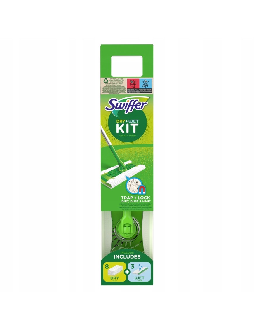 Swiffer Zestaw startowy 1 mop8 ściereczek3 mokre