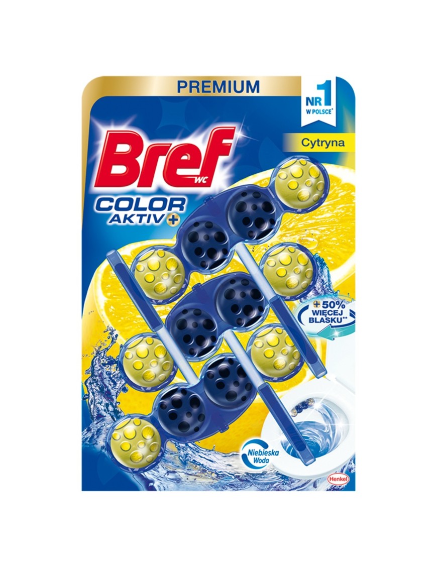 Bref WC Color Aktiv Zawieszka cytryna 3 x 50 g