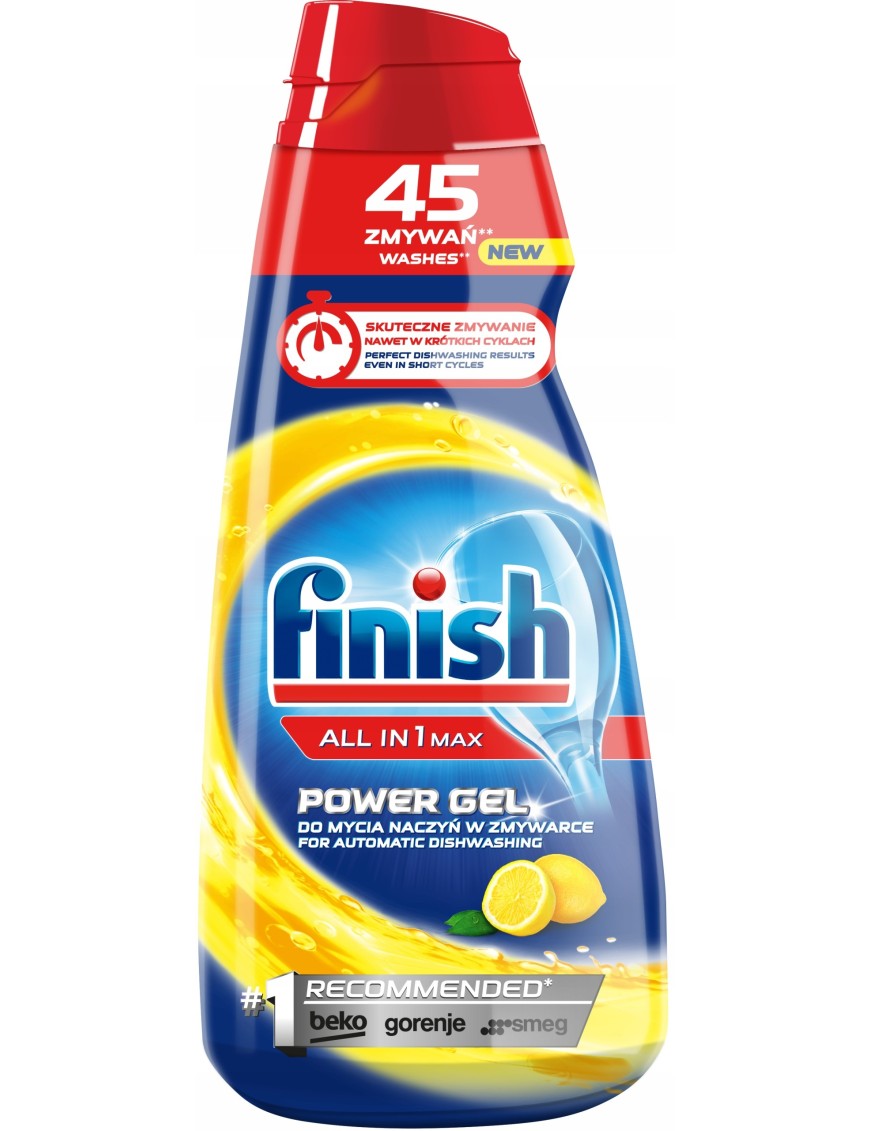 Finish All in 1 Max Power Gel Lemon Żel zmywarki 9