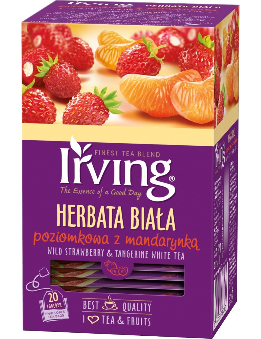 Irving Herbata biała poziomkowa z mandarynką 30 g