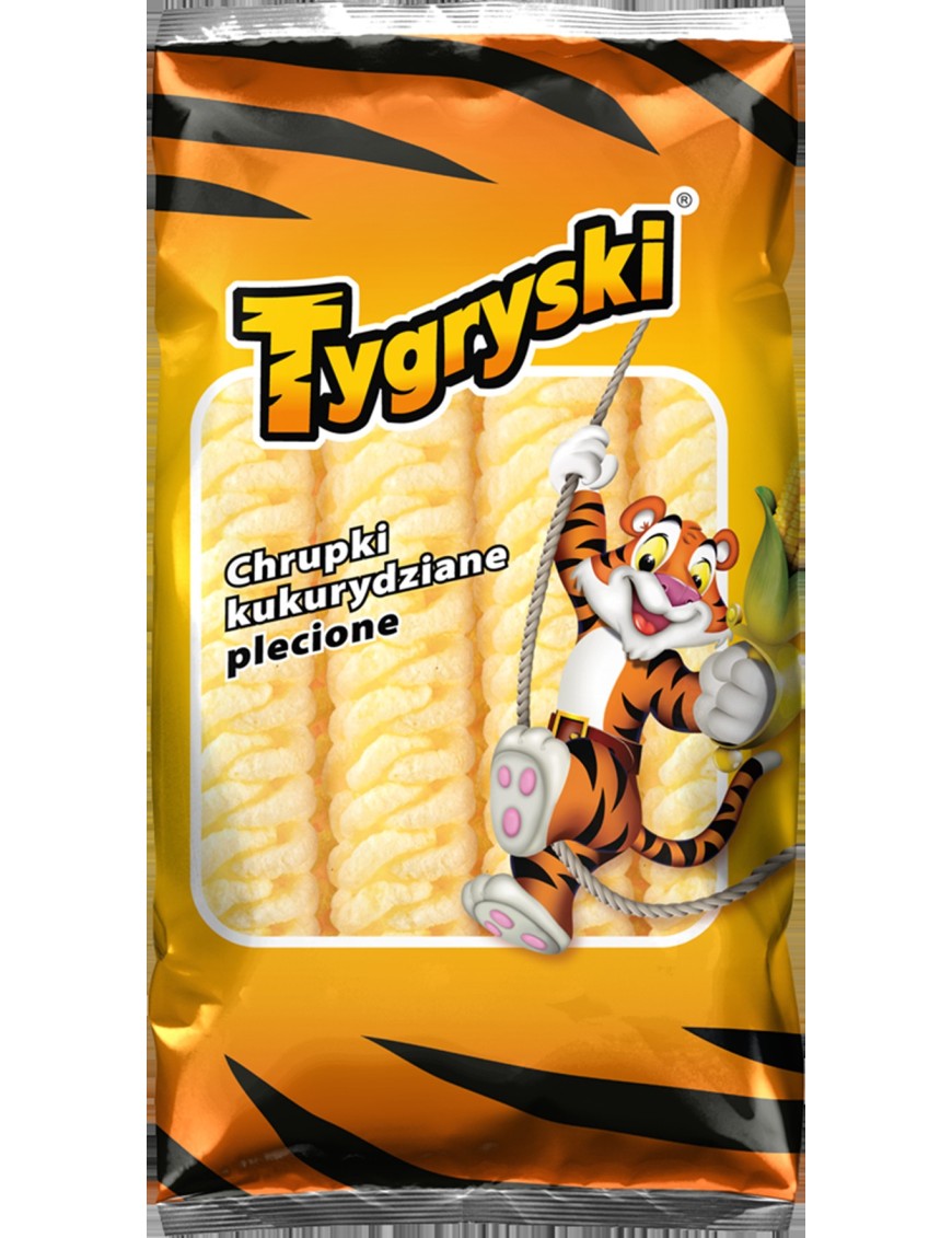 Tygryski Chrupki kukurydziane plecione 70 g