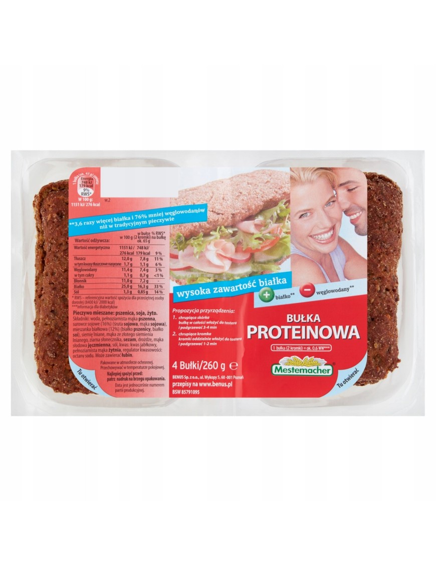 Mestemacher Bułka proteinowa 260g