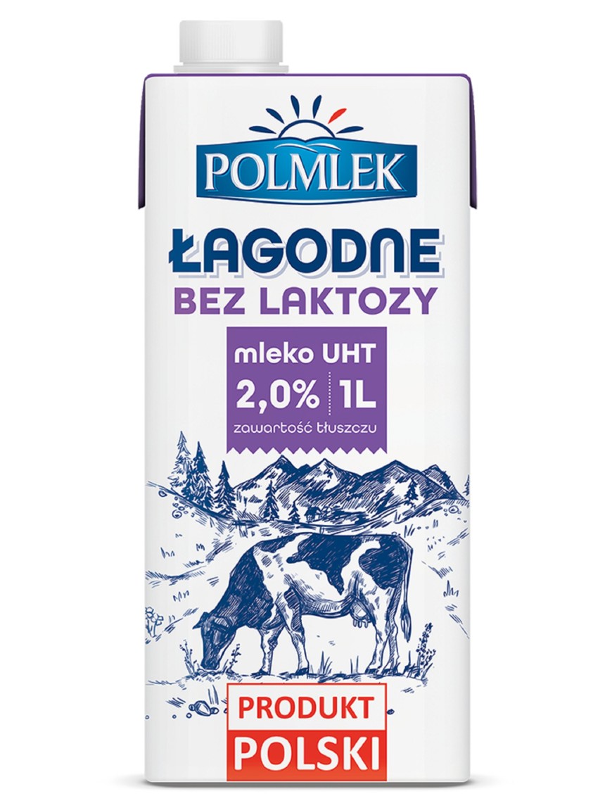 Polmlek Łagodne Mleko UHT bez laktozy 2% 1 l