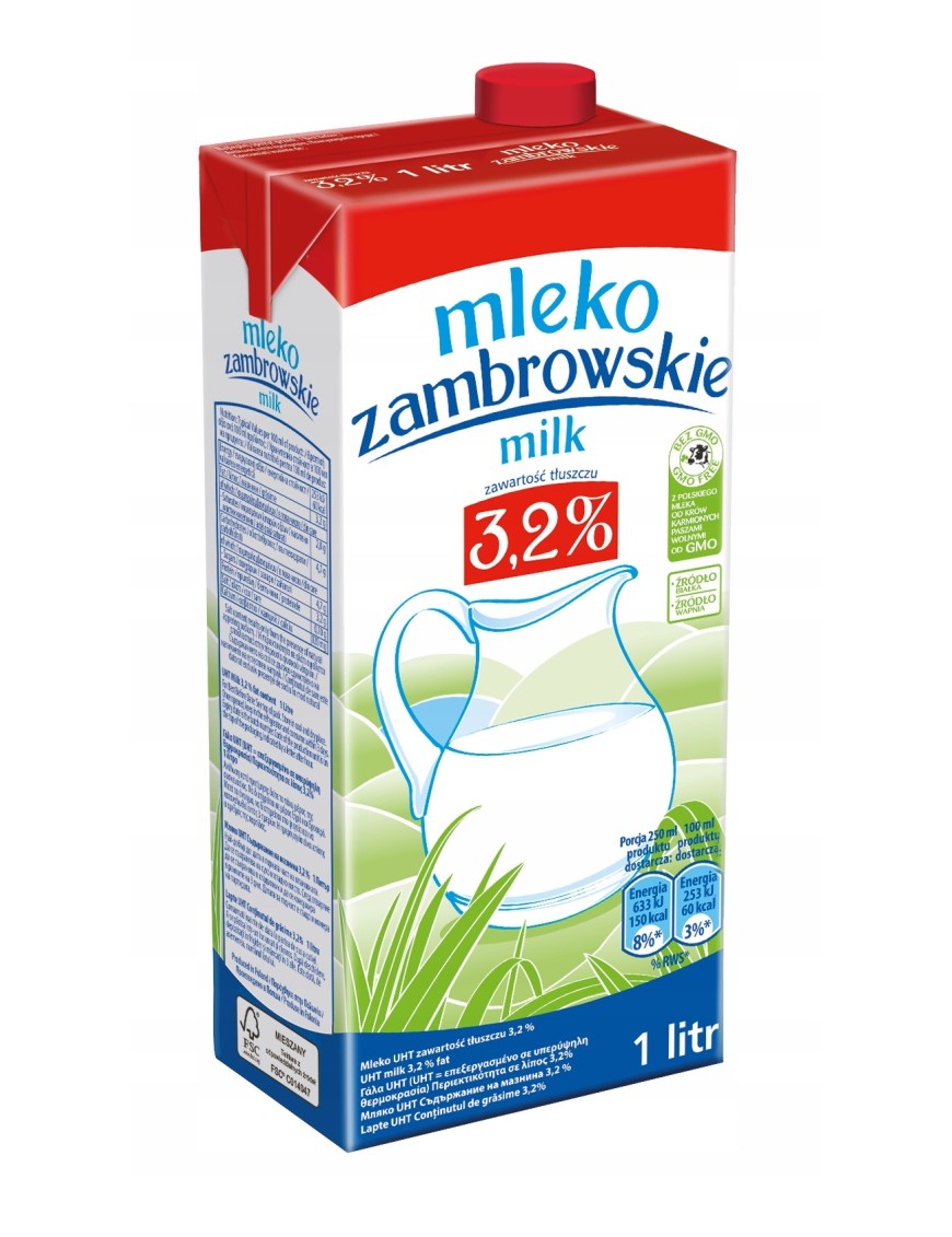 Mleko zambrowskie UHT 32 % 1 l