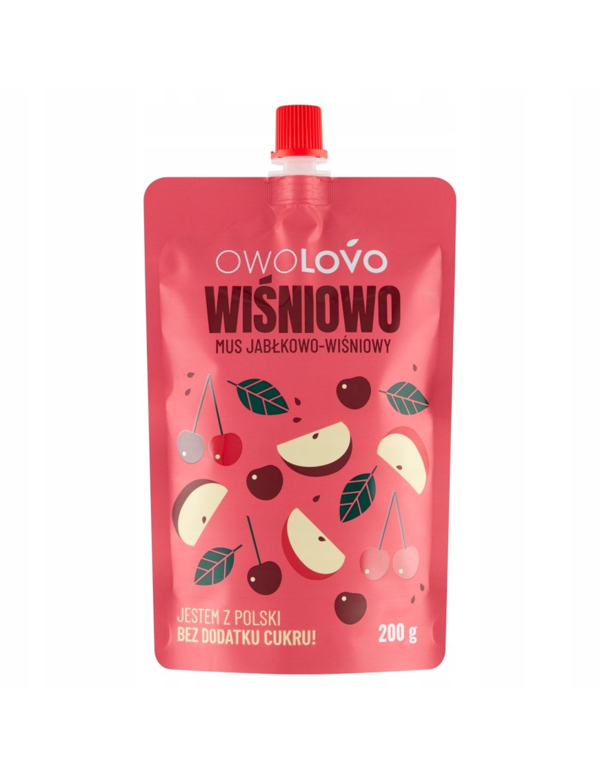 OWOLOVO Wiśniowo Mus jabłkowo-wiśniowy 200 g