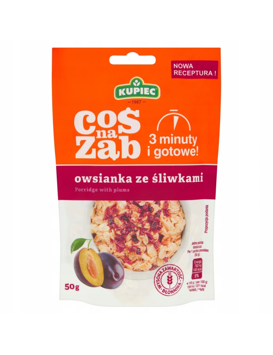 Kupiec Coś na ząb Owsianka ze śliwkami 50 g