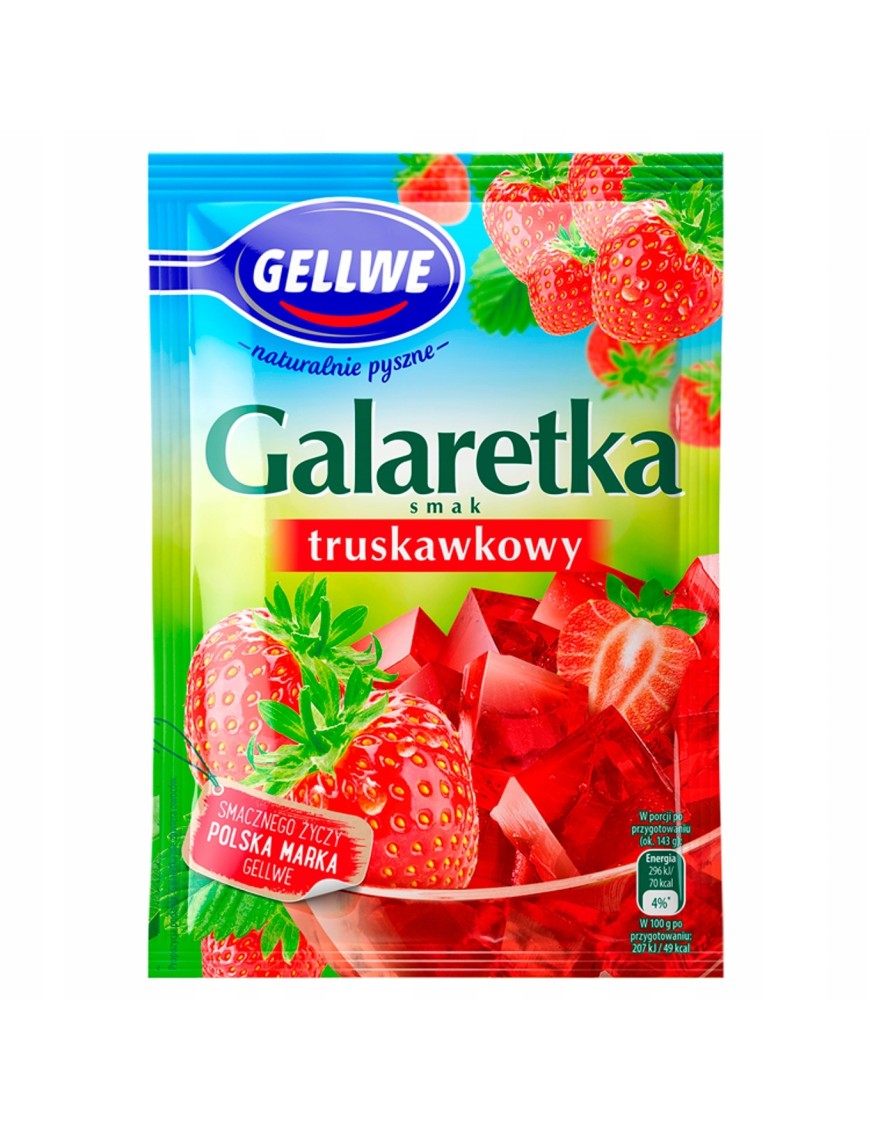 Gellwe Galaretka smak truskawkowy 72 g