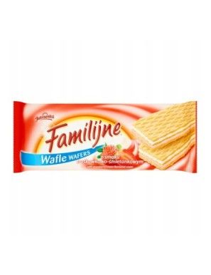 Familijne Wafle o smaku truskawkowo-śmietankowym