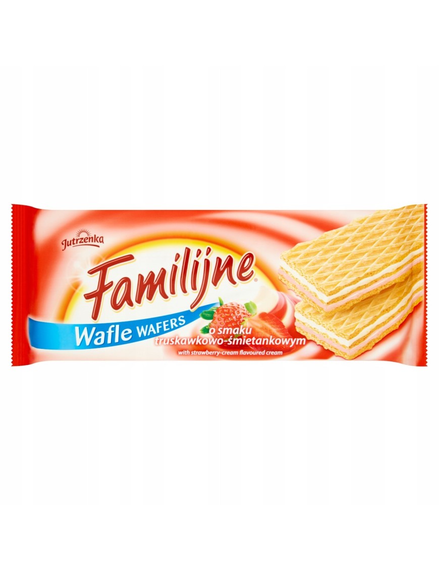 Familijne Wafle o smaku truskawkowo-śmietankowym