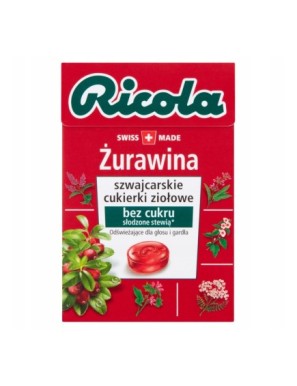 Ricola Szwajcarskie cukierki ziołowe żurawina 275