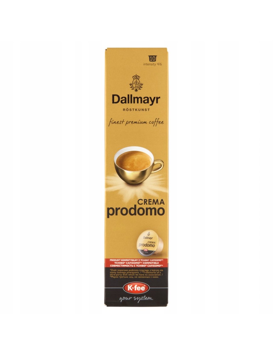Dallmayr Crema Prodomo Mielona kawa palona w kapsułkach 10 x 7,8 g