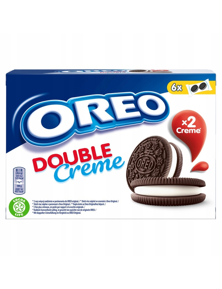 Oreo Double Ciastka o smaku waniliowym 170g 12szt