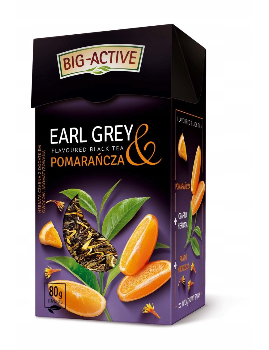 Big-Active Herbata Czarna Earl Grey o pomarańcz