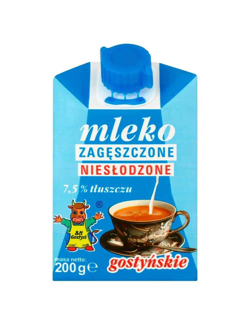 SM Gostyń Mleko niesłodzone 7,5% tłuszczu 200 g