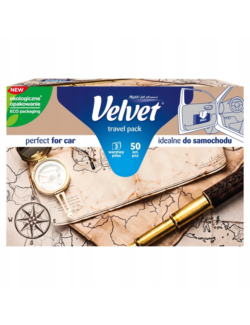 Velvet Travel Pack Chusteczki uniwersalne 50sztuk