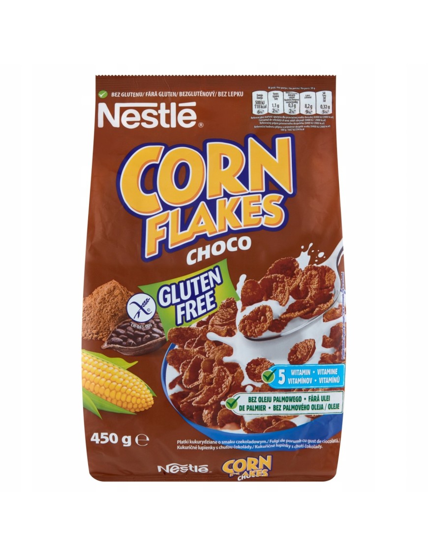 Nestlé Corn Flakes Choco Płatki czekoladowe 450 g