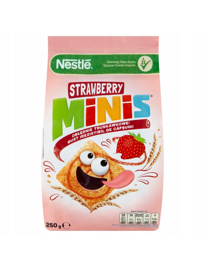 Nestlé Strawberry Minis Płatki śniadaniowe 250 g