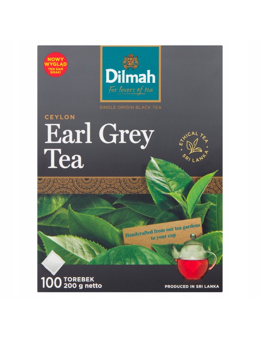 Cejlońska czarna herbata Earl Grey 100 x2g Dilmah