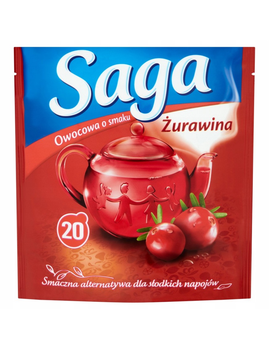 Saga Herbatka owocowa o smaku żurawina 34 g 20T