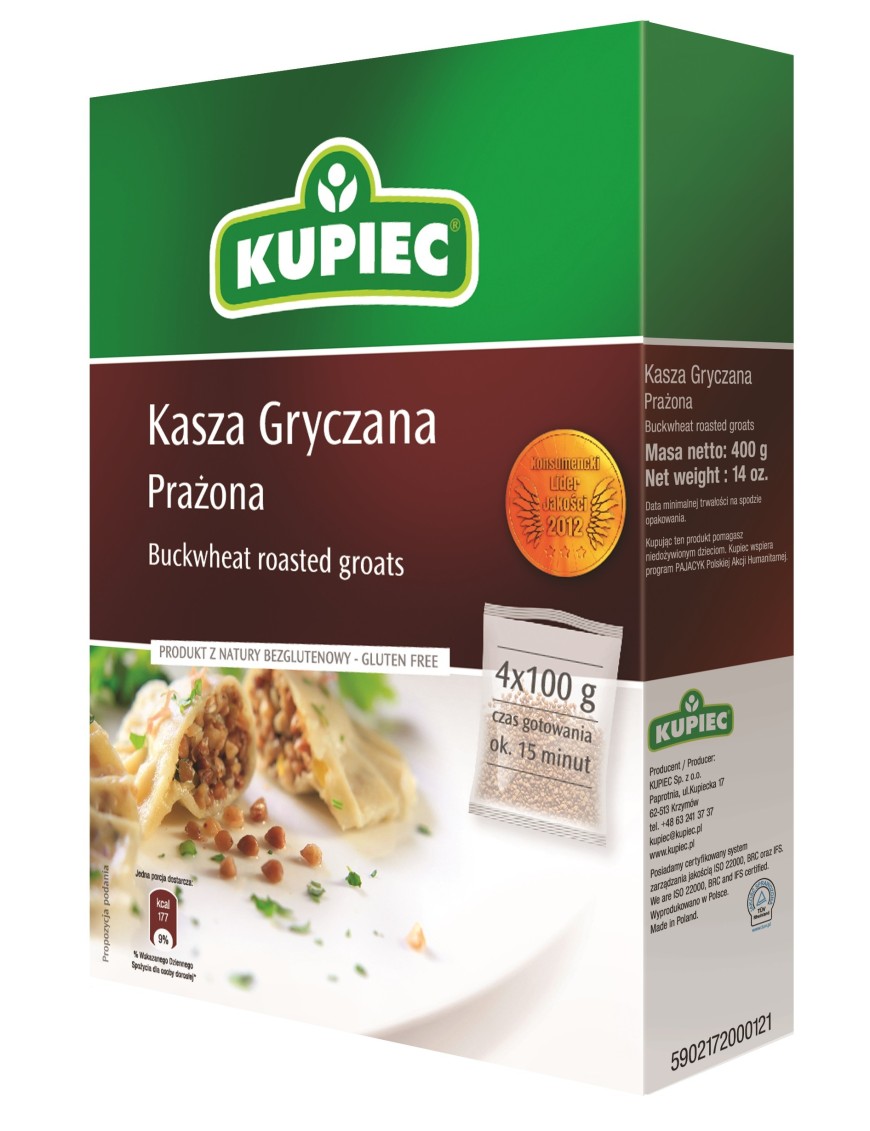 Kupiec Kasza gryczana prażona 400 g (4 torebki)