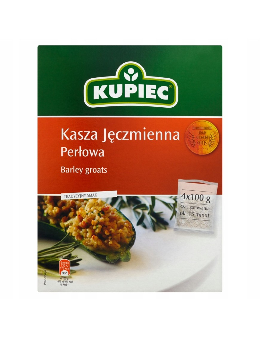 Kupiec Kasza jęczmienna perłowa 400 g (4 torebki)