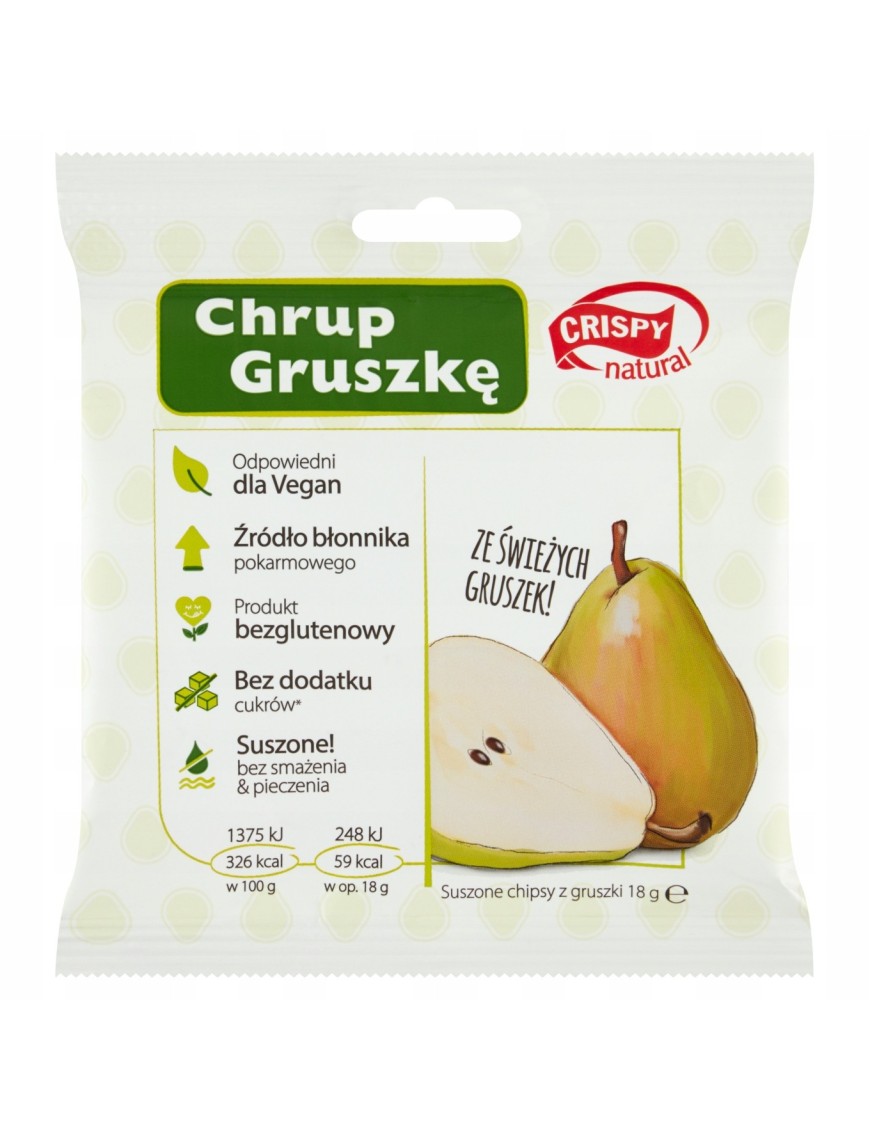 Crispy Natural Suszone chipsy z gruszki 18 g