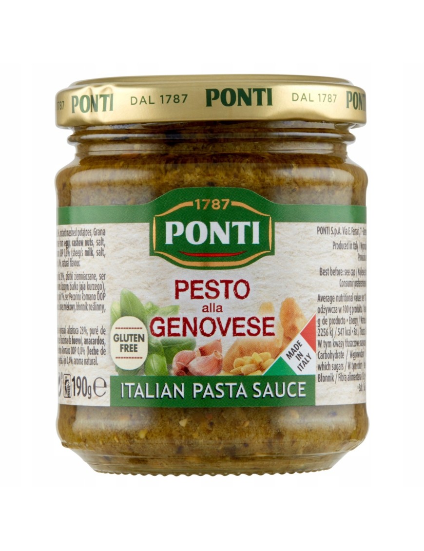 Ponti Sos pesto z bazylią 190 g