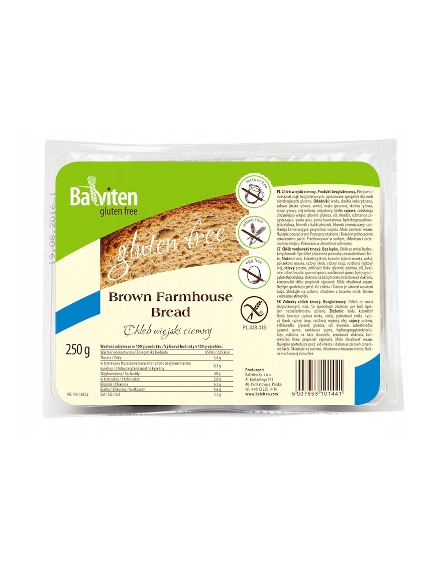 Balviten Chleb wiejski ciemny bezglutenowy 250g