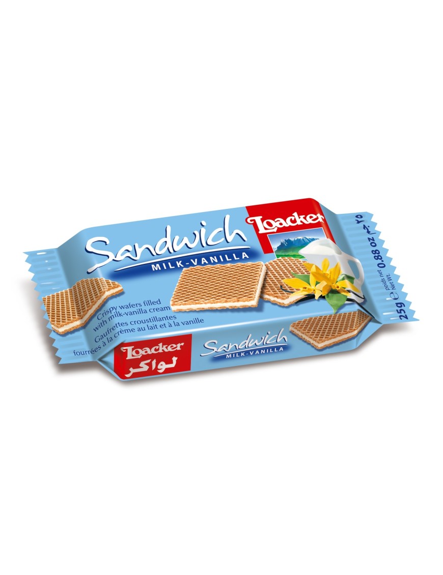 Loacker Sandwich Wafelek mleczno-waniliowy 25 g