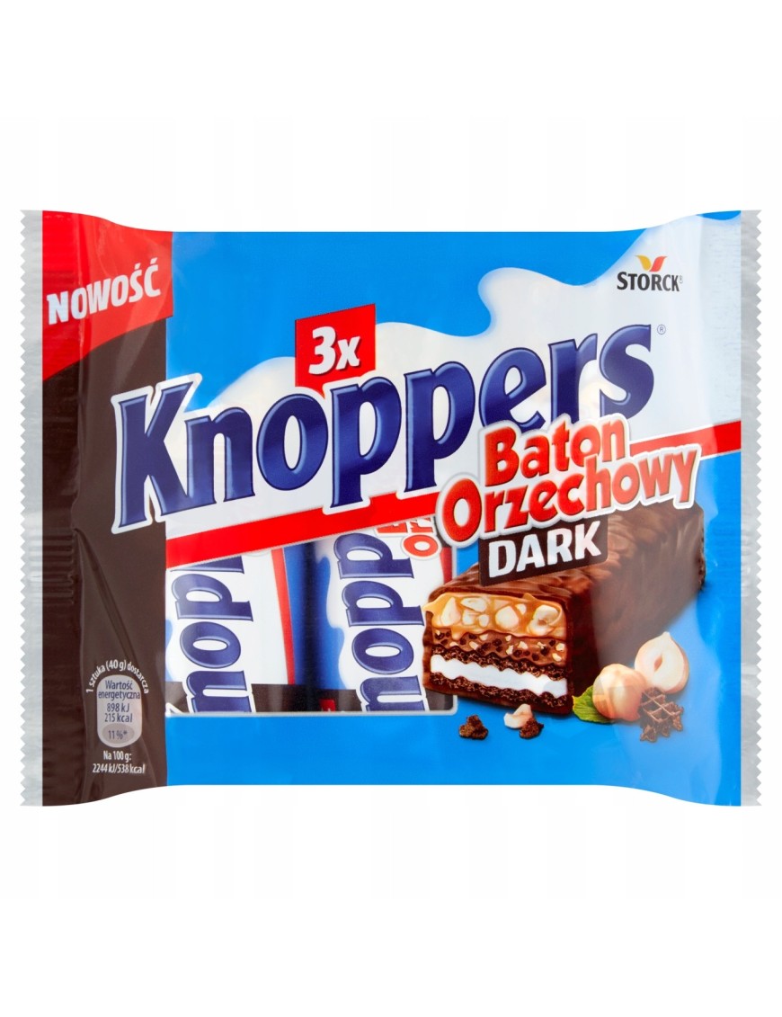 Knoppers Baton orzechowy Dark 120 g (3 x 40 g)