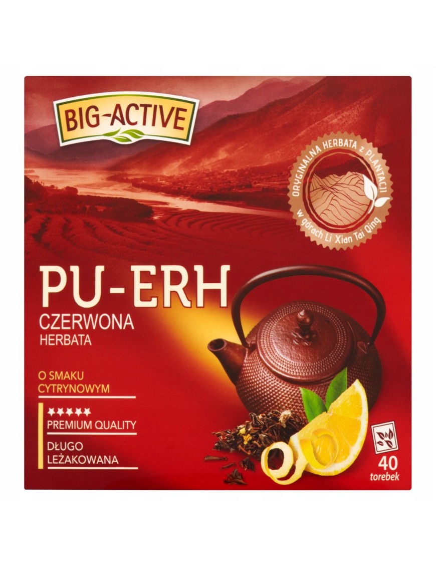 Big-Active Pu-Erh Herbata o smaku cytrynowym 72 g