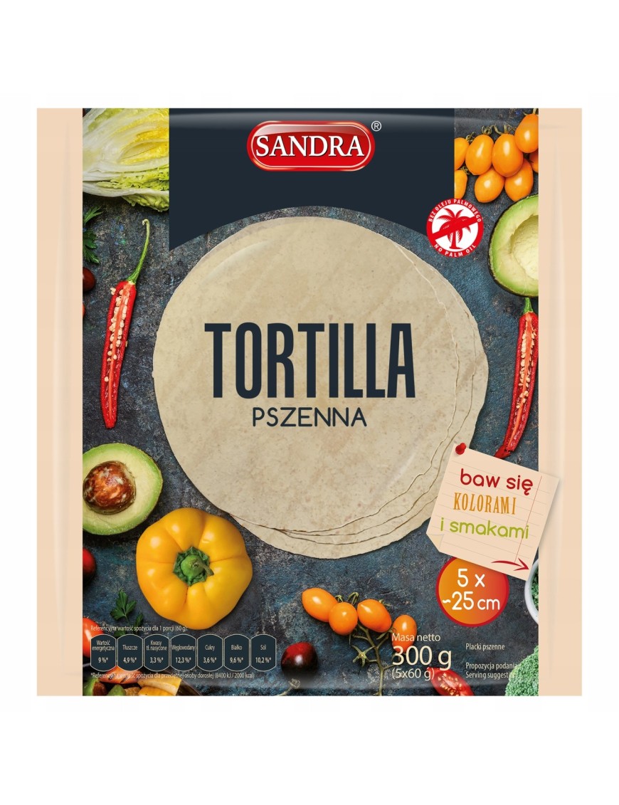 Sandra Tortilla pszenna 300 g (5 x 60 g)