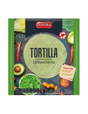 Sandra Tortilla pszenna o smaku szpinakowym 240 g