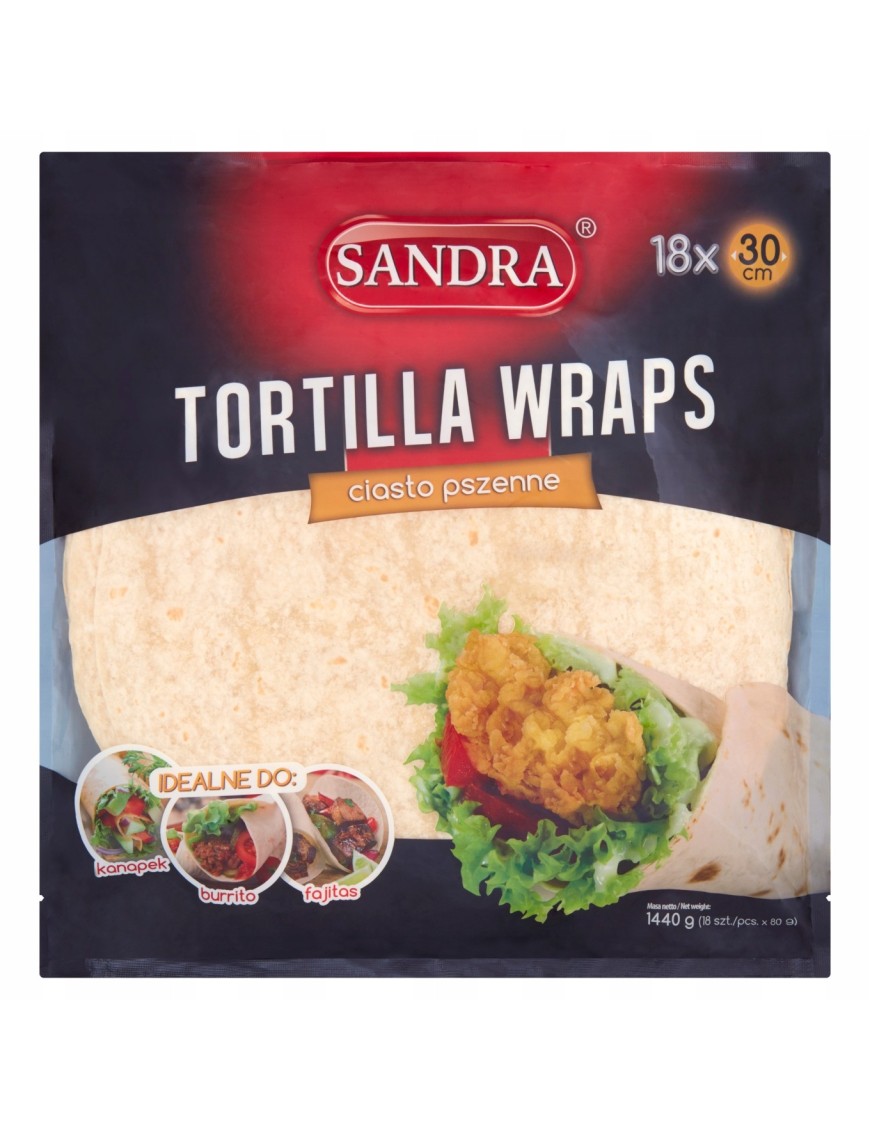 Sandra Tortilla Wraps Ciasto pszenne 1440 g