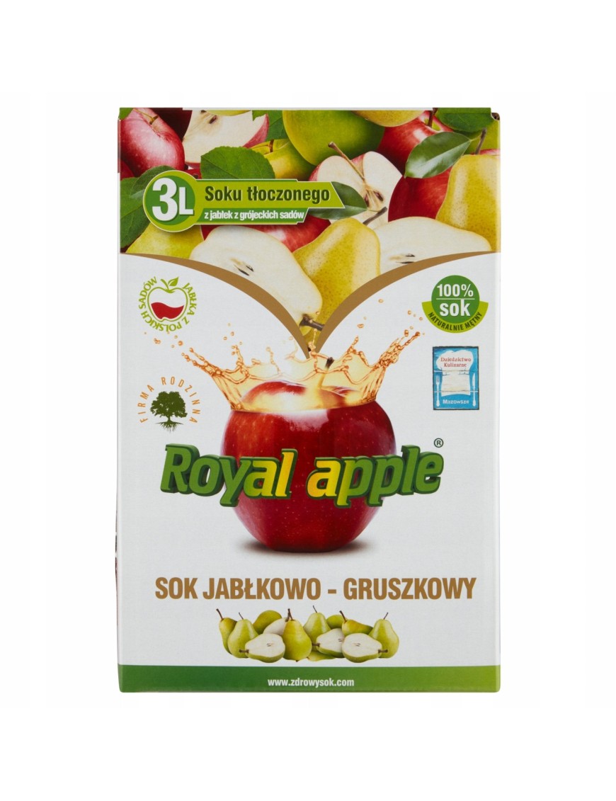 Royal apple Sok jabłkowo-gruszkowy 3 l
