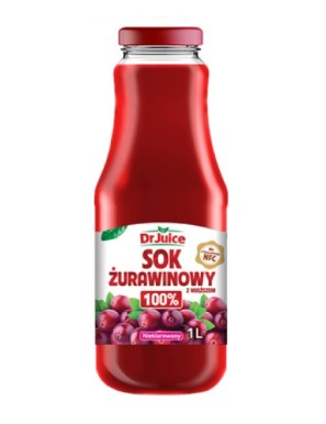 DR JUICE Sok żurawinowy 100% 1L