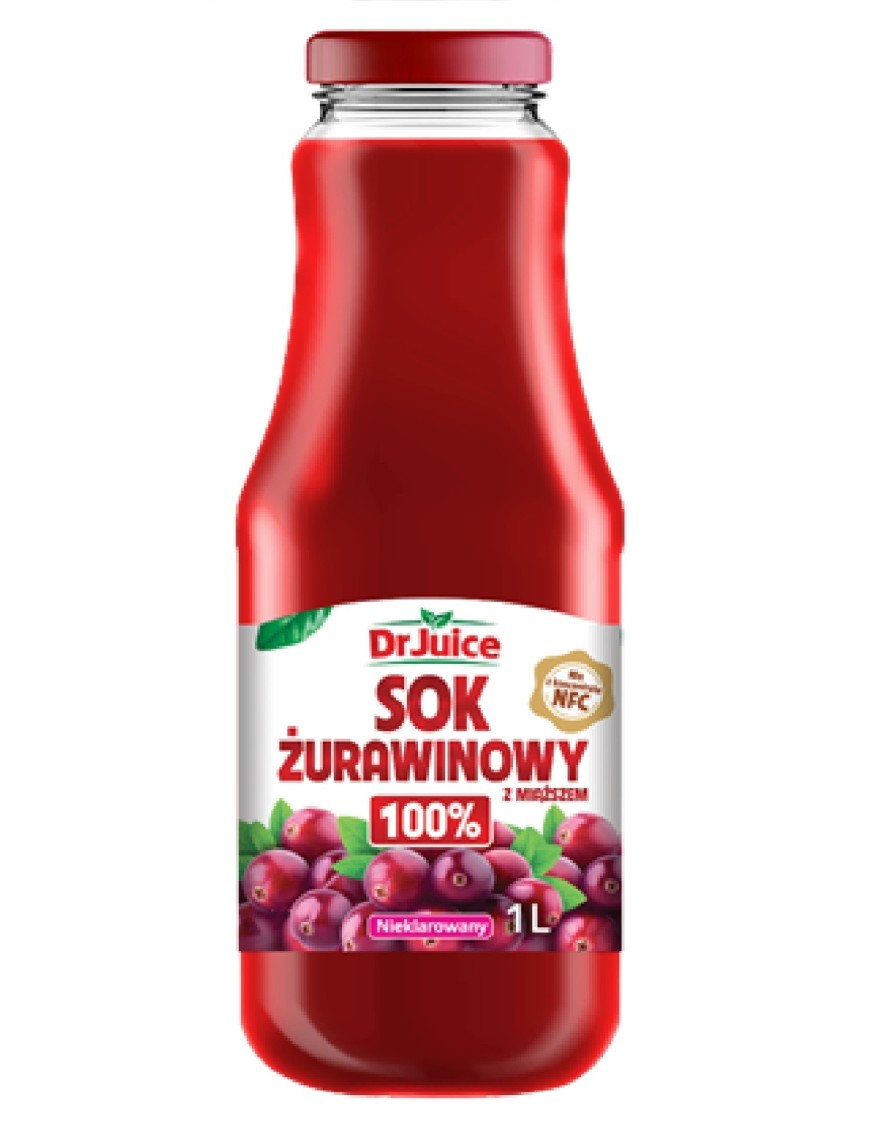 DR JUICE Sok żurawinowy 100% 1L