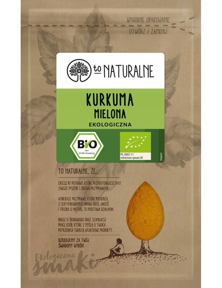 TO NATURALNE EKOLOGICZNA KURKUMA MIELONA 25G