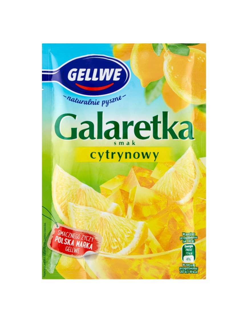 Gellwe Galaretka smak cytrynowy 72 g