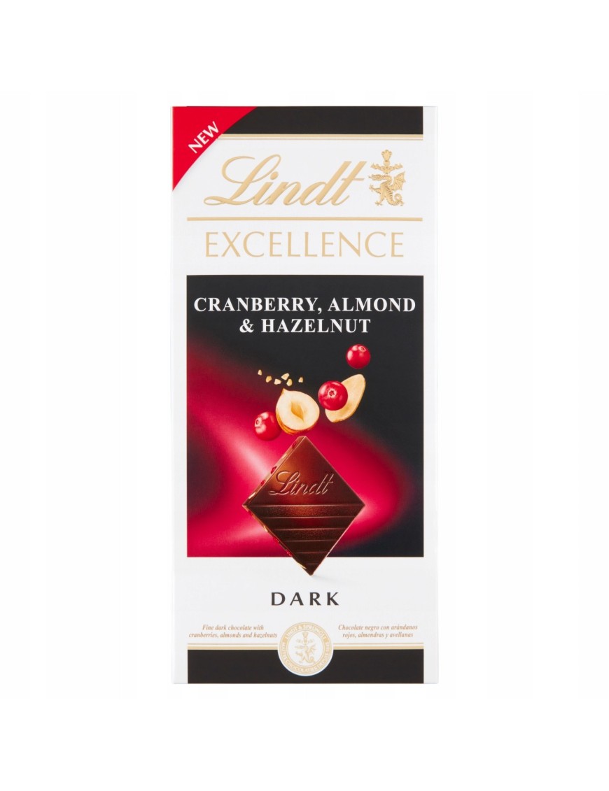 Lindt Excellence Czekolada deserowa z żurawiną 10