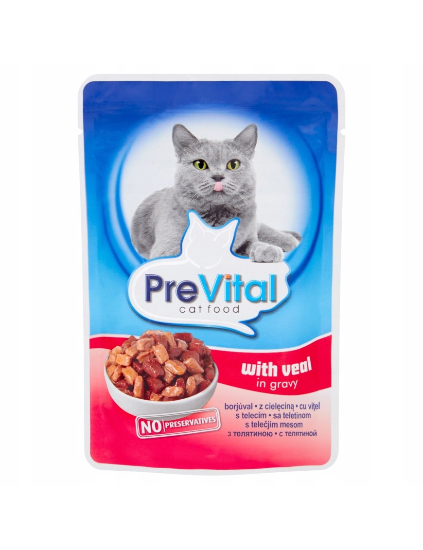 PreVital Karma dla kotów z cielęciną w sosie 100 g