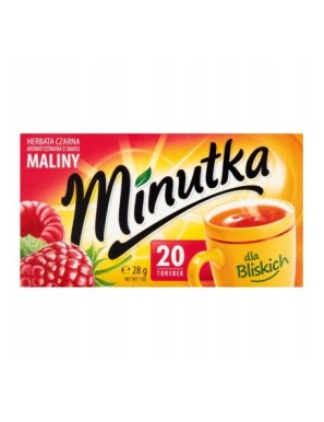 Minutka Herbata czarna o smaku maliny 28 g 20T