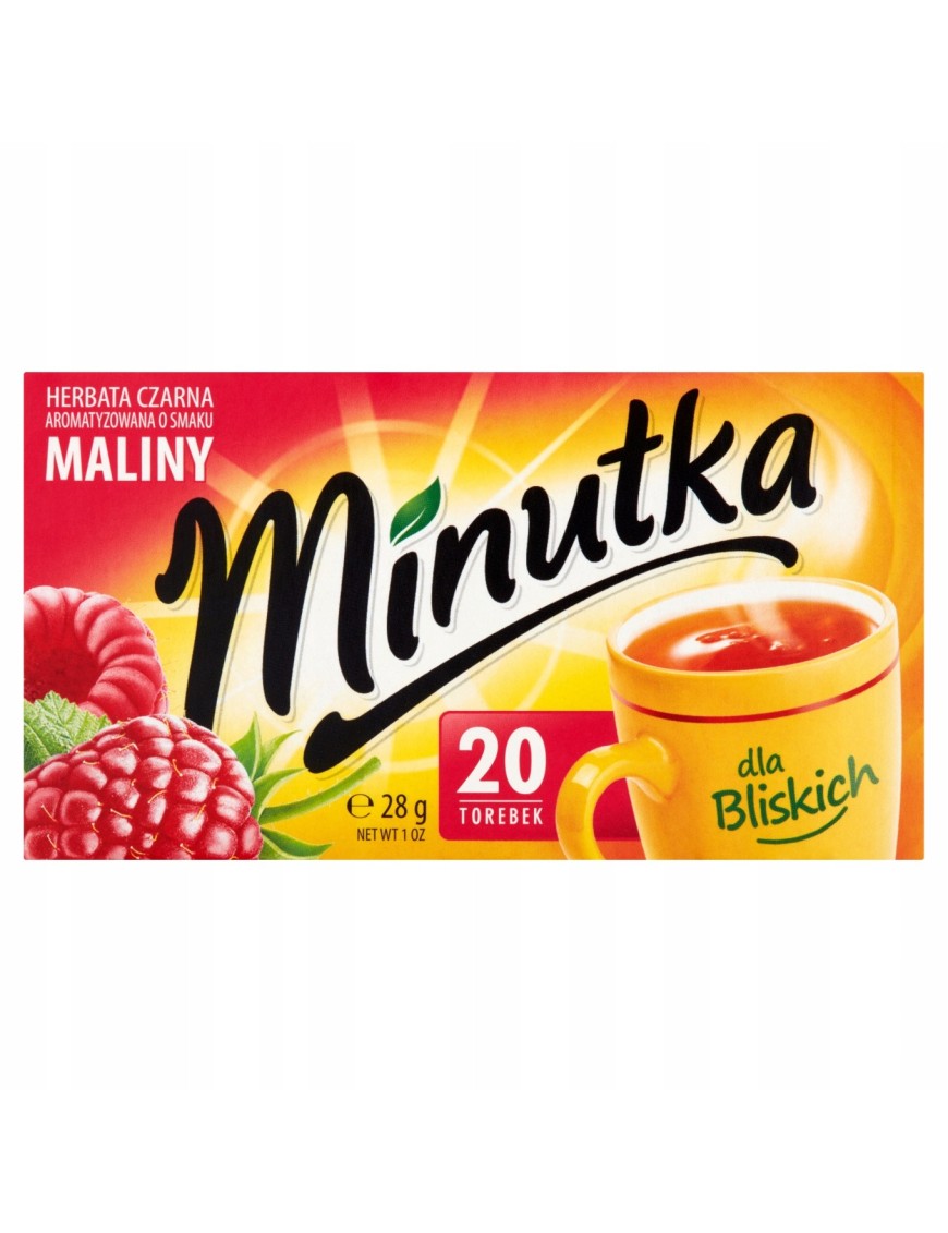 Minutka Herbata czarna o smaku maliny 28 g 20T