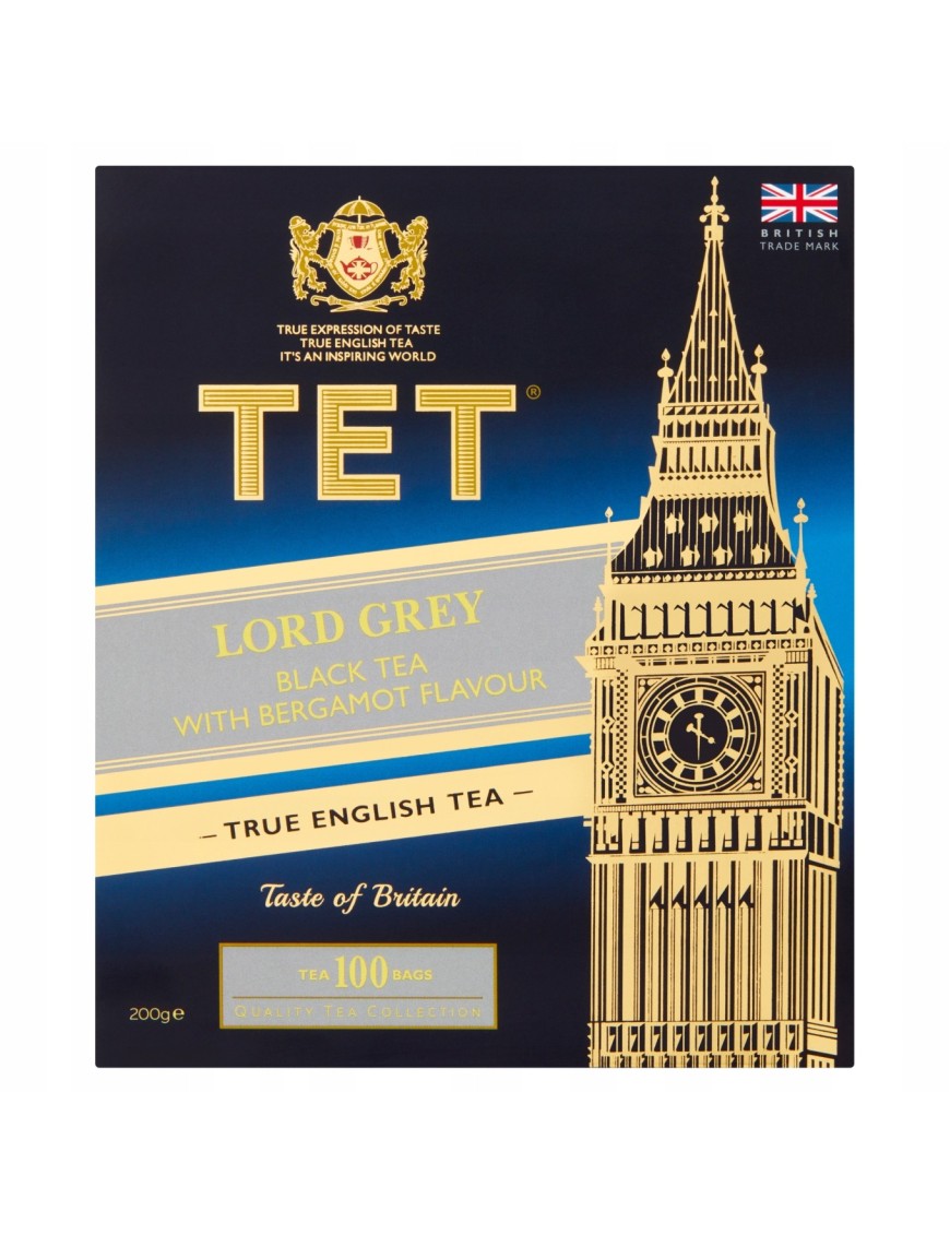 TET Lord Grey Herbata czarna 200 g (100 x 2 g)