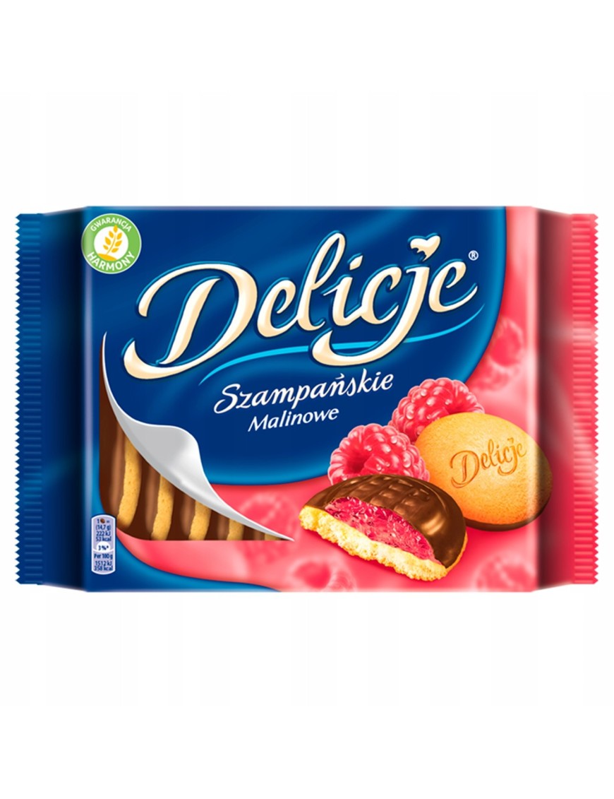 Delicje o smaku malinowym oblewane czekoladą 294 g