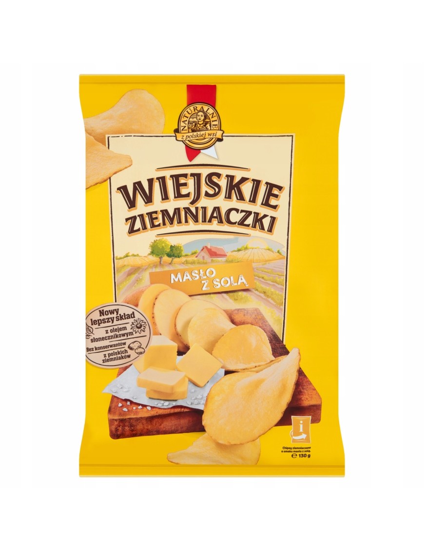 Wiejskie Ziemniaczki Chipsy o smaku masła z solą