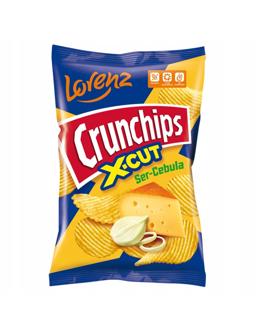 Crunchips X-Cut Chipsy o smaku ser-cebula 140 g