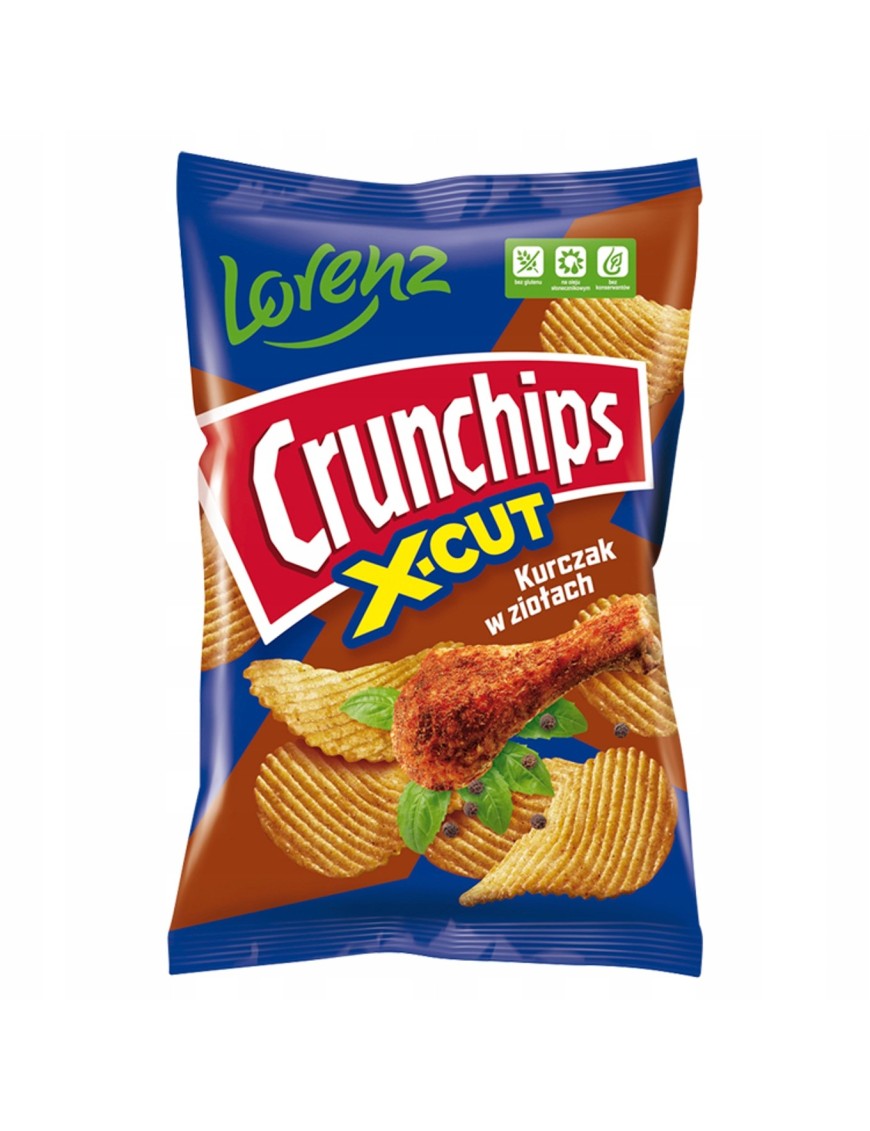 Crunchips X-Cut Chipsy kurczak w ziołach 140 g